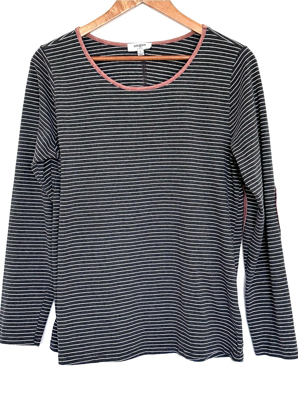 Umgee Shirt Women’s Large Striped Long Sleeve Pullover Top
